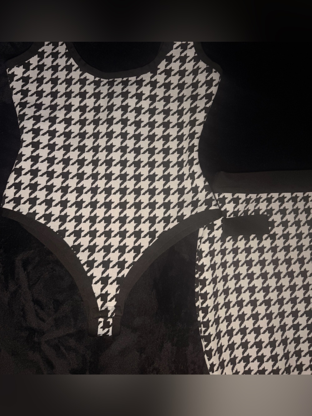 Black and White Houndstooth Tank Top